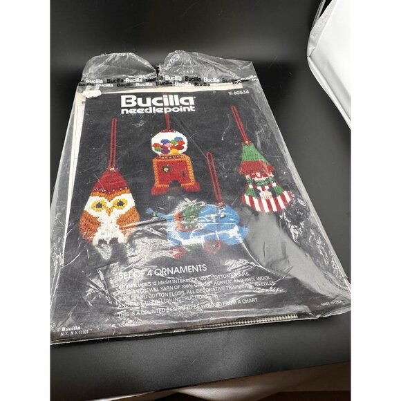 Bucilla Other - Vtg Bucilla Set Of 4 Toy Ornament Needlepoint Kit 60534 Incomplete READ MORE